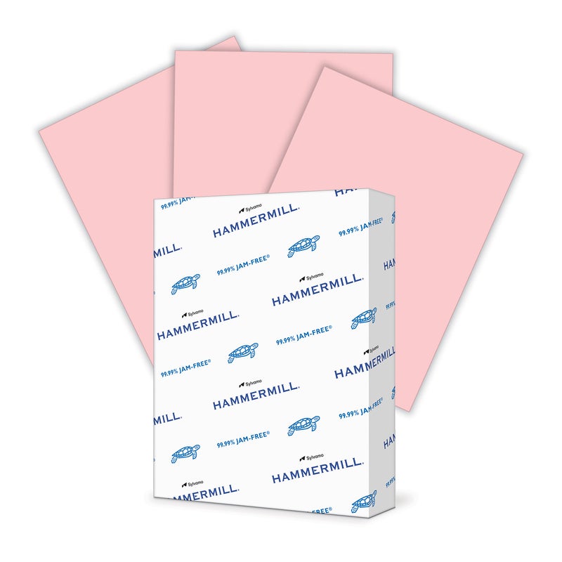 Hammermill Colored Paper, 24 lb Pink Printer Paper, 8.5 x 11-1 Ream (500 Sheets) - Made in the USA, Pastel Paper, 104463R - Image 1